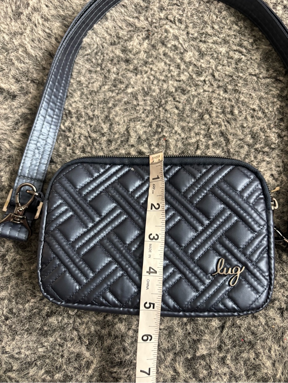 Lug Coupe convertible crossbody metallic blue bag - Picture 7 of 8